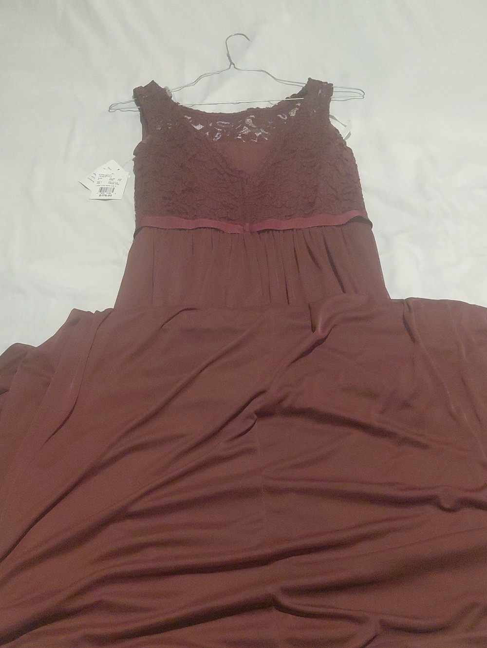 David's Bridal Bridesmaid Dress In Wine New With Tags Size 8 180.00 New